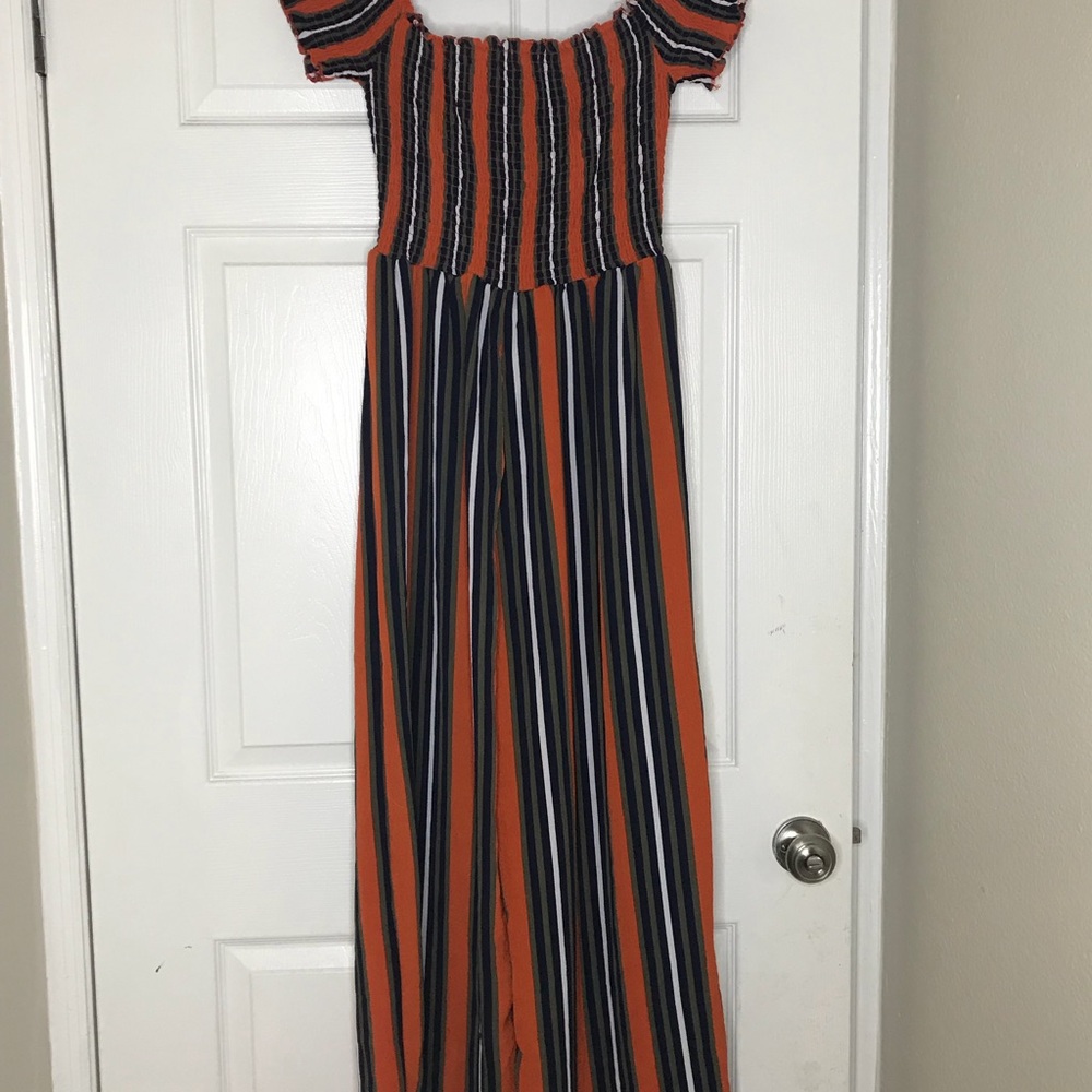 Romper Orange And Black Striped